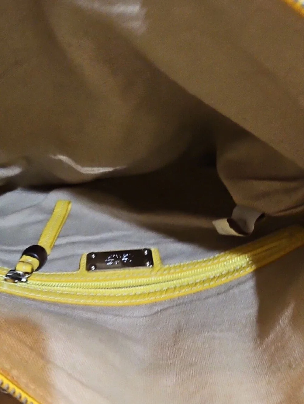 Yellow and Silver Women's Fold-Top Shoulder Bag by Rafe